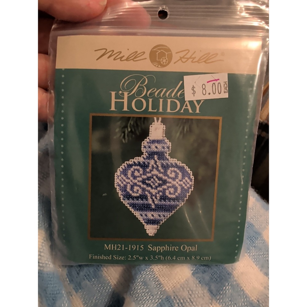 New Kit Mill Hill Glass Beaded Holiday Ornament MH21-1915 Sapphire Opal